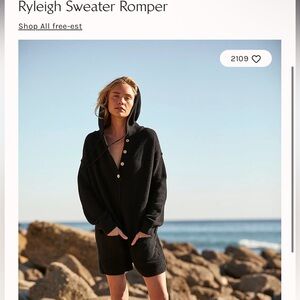 FREE PEOPLE RYLEIGH SWEATER ROMPER BUT IN BEIGE